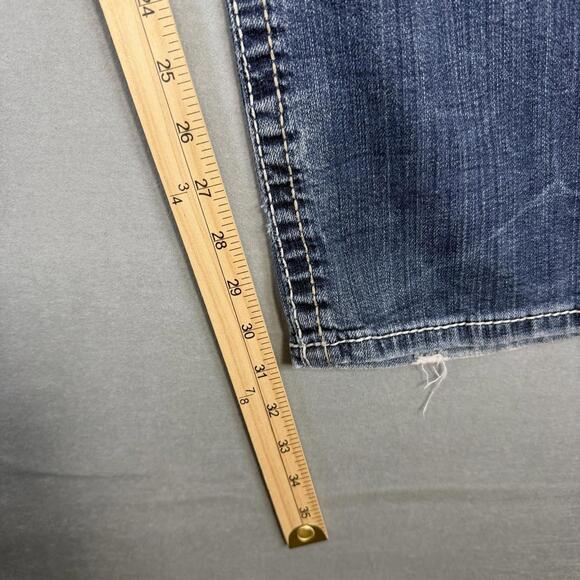 BKE Carter Jeans Mens 31R Blue Med Wash Distressed Straight Leg Modern Fit Denim - Picture 7 of 9